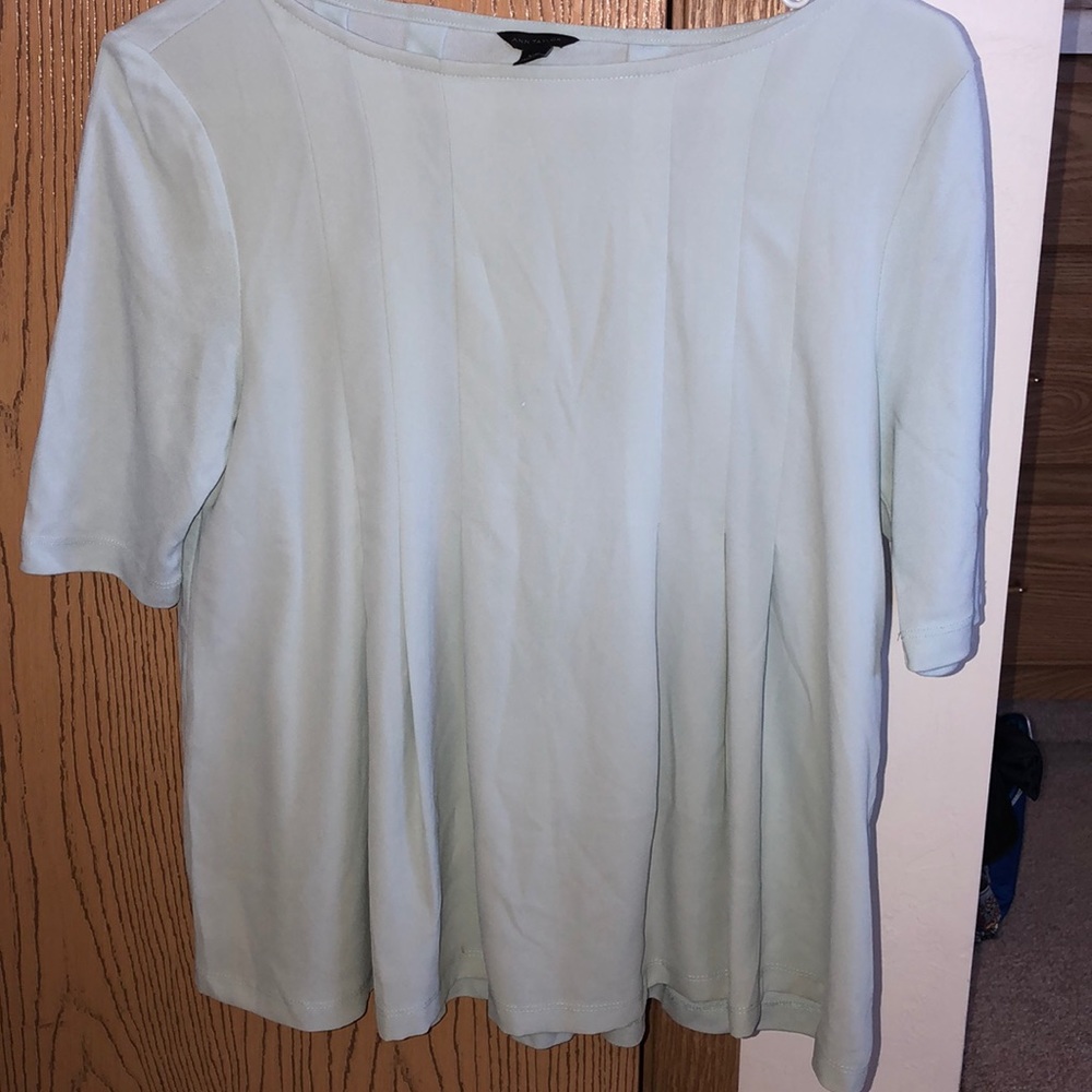 Mint Ann Taylor top with pleated details